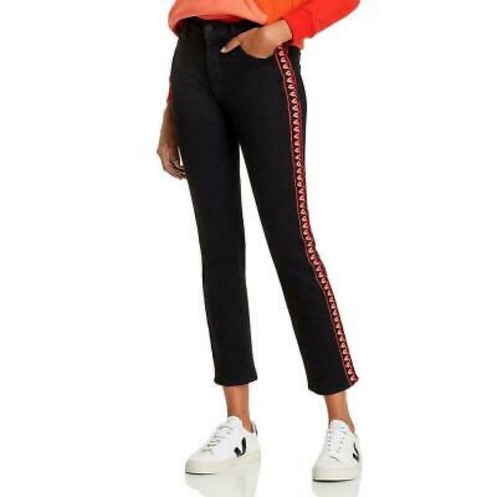 Mother Mid-Rise Dazzler Ankle Black Jean